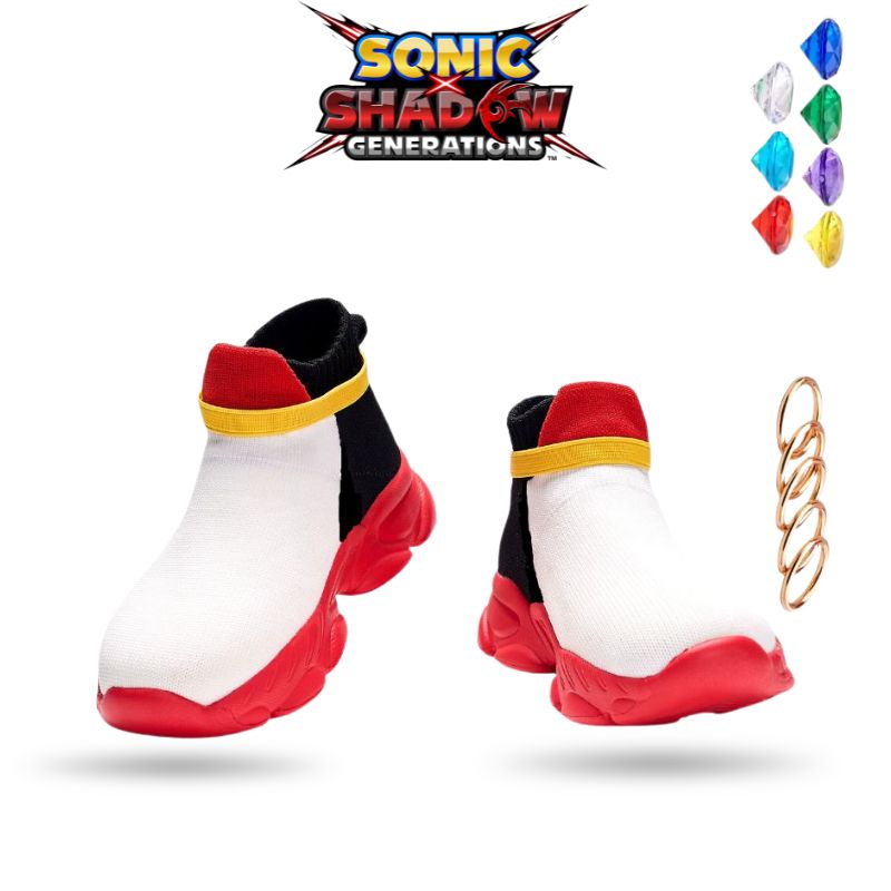 Bold black and red Shadow sneakers, designed for those who admire the ultimate lifeform’s style and speed.