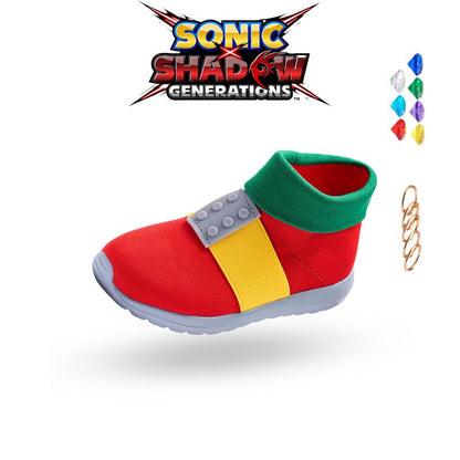 Knuckles Sneakers with bold red design and included Rings & Diamonds for a powerful look.