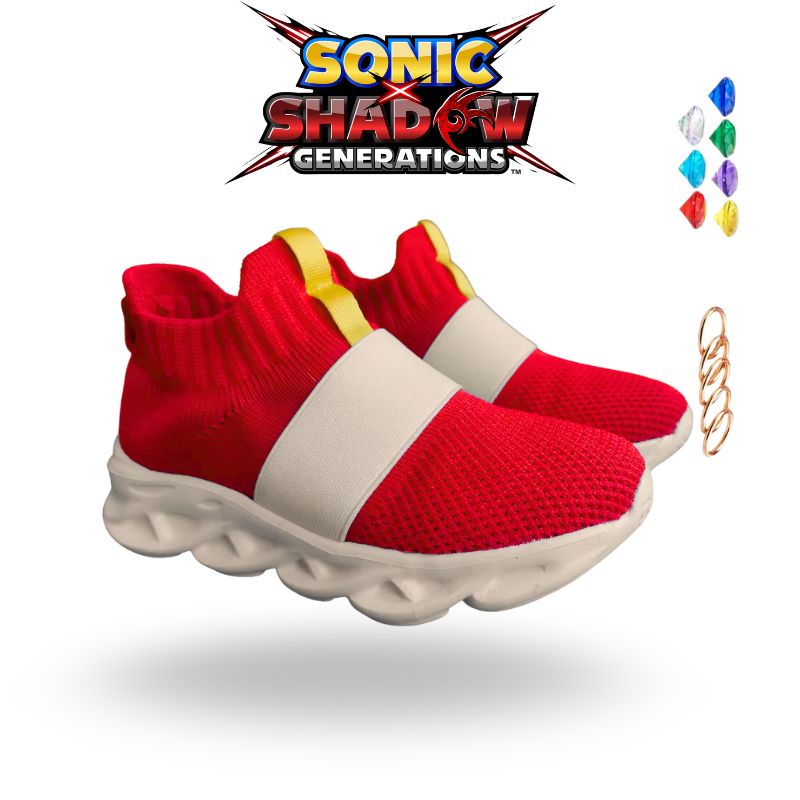 Close-up of Sonic Sneakers showcasing futuristic design and exclusive RINGS & DIAMONDS with your purchase.
