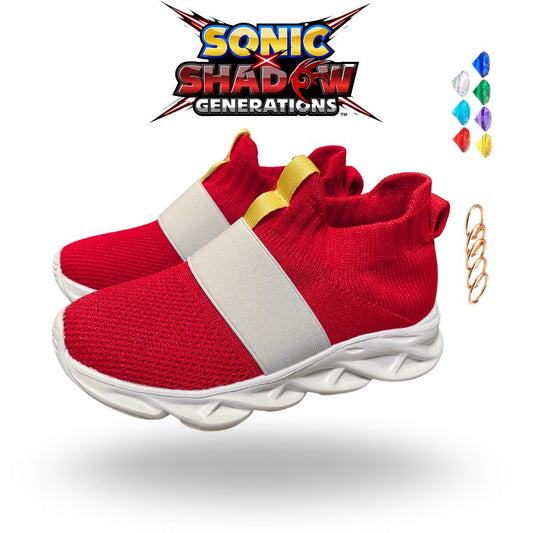 Sonic the Hedgehog-inspired sneakers featuring a bold look, lightweight construction, and RINGS & DIAMONDS.