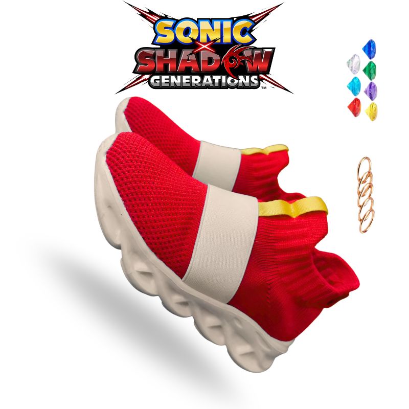 Sonic Sneakers with a sleek design, perfect for speed, comfort, and style. Includes RINGS & DIAMONDS.
